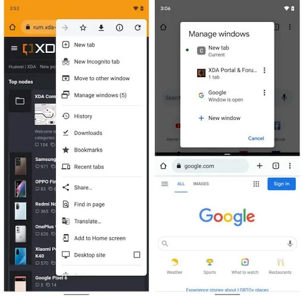 Você poderá abrir várias janelas do Chrome no Android 12 em breve