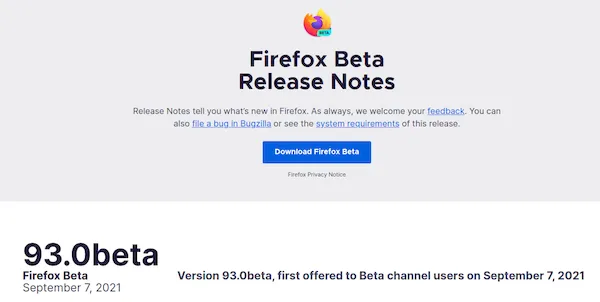 Firefox 93 beta lançado com suporte AVIF habilitado por padrão