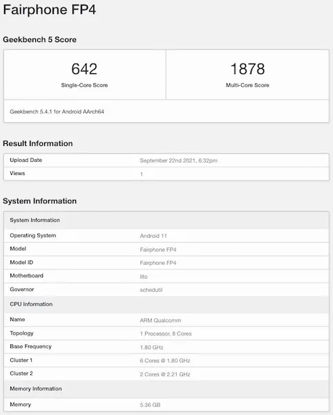 Lista do Geekbench revelou o Fairphone 4 5G com Snapdragon 750G