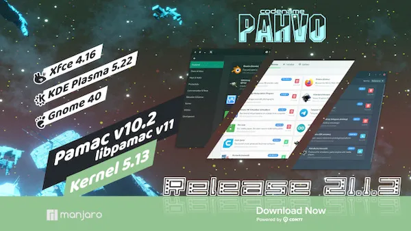 Manjaro 21.1.3 lançado com Pamac 10.2 e Pacman 6.0.1, e mais