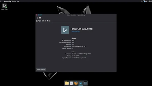 Nitrux 1.6 lançado com o Kernel 5.14 e o KDE 5.22.4