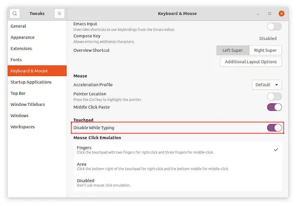 Como desativar o touchpad ao digitar no Ubuntu
