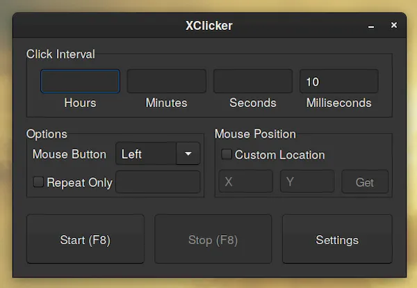 Como instalar o automatizador de cliques XClicker no Linux via AppImage