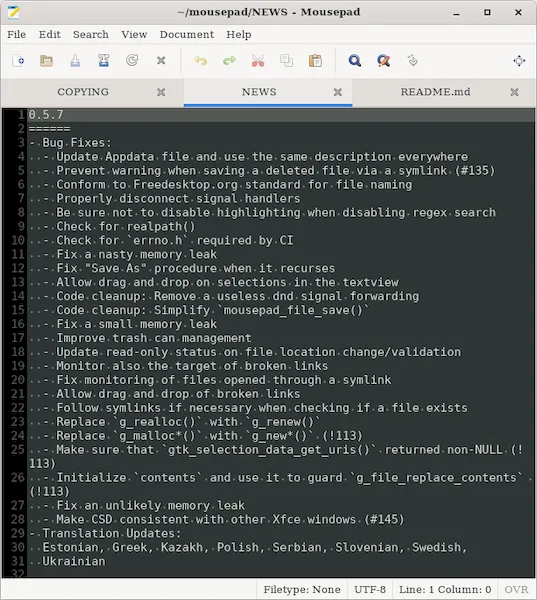 Como instalar o editor de texto Mousepad no Linux via Flatpak