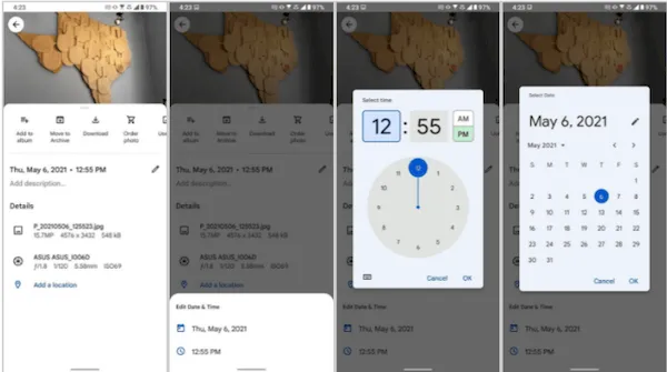 Google Fotos agora permite alterar a data e a hora no aplicativo móvel