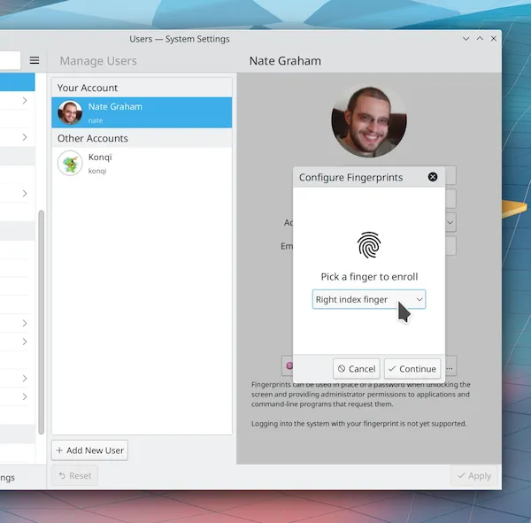 KDE Plasma 5.24 suportará leitores de impressão digital KDE Plasma 5.24 suportará leitores de impressão digital