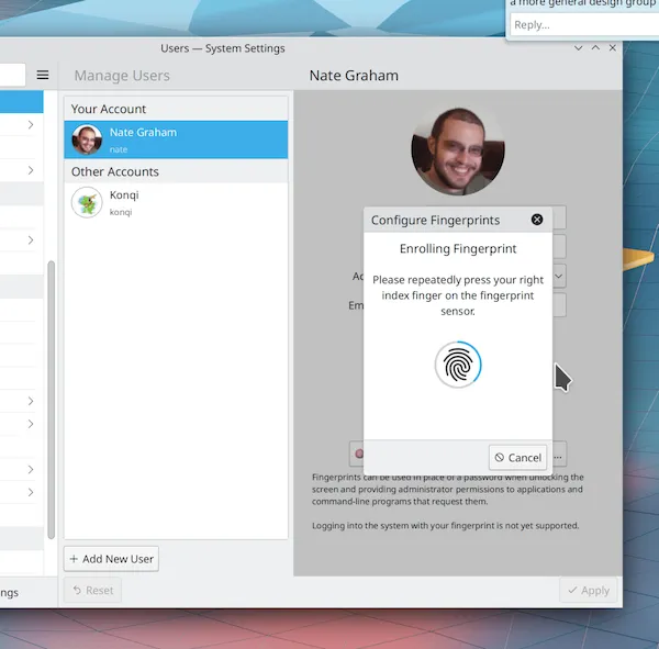 KDE Plasma 5.24 suportará leitores de impressão digital KDE Plasma 5.24 suportará leitores de impressão digital