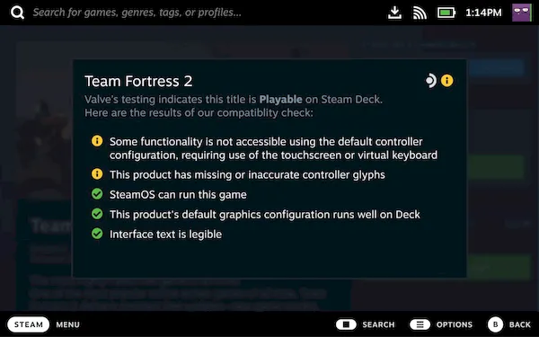 Steam Deck Verified informa quais jogos funcionam no Steam Deck