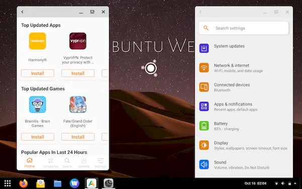 Ubuntu Web 20.04.3 lançado com /e/ no WayDroid e Kernel 5.11, e mais