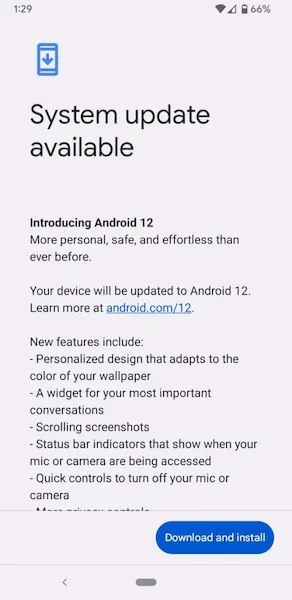 Celulares Google Pixel estão pedindo para baixar o Android 12 novamente