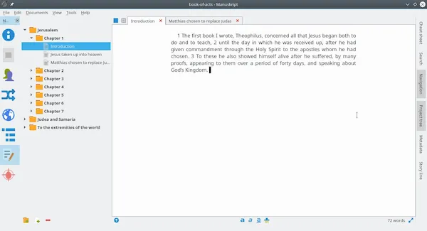 Como instalar a ferramenta Manuskript no Linux via Flatpak
