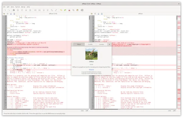 Como instalar o comparador de arquivos Diffuse no Linux via Flatpak