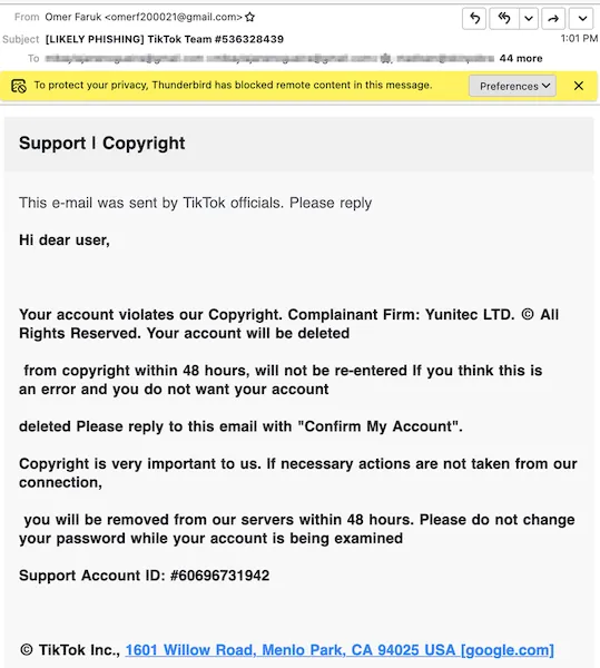 Phishing no TikTok ameaça excluir contas de influenciadores