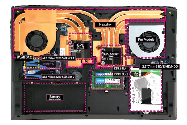 Nightsky ARX315, um laptop com peças de desktop e Ryzen 9 5950X Nightsky ARX315, um laptop com peças de desktop e Ryzen 9 5950X