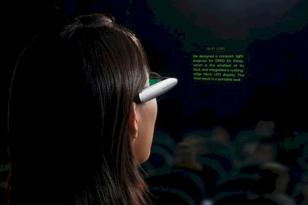 Oppo Air Glass, um óculos que pode projetar texto e imagens em seu campo de visão