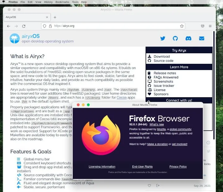 airyxOS, o sistema que quer levar a sutileza do macOS para o FreeBSD