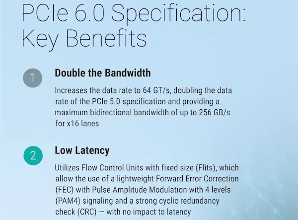 Especificação PCIe 6 lançada com o dobro de velocidade de transferência