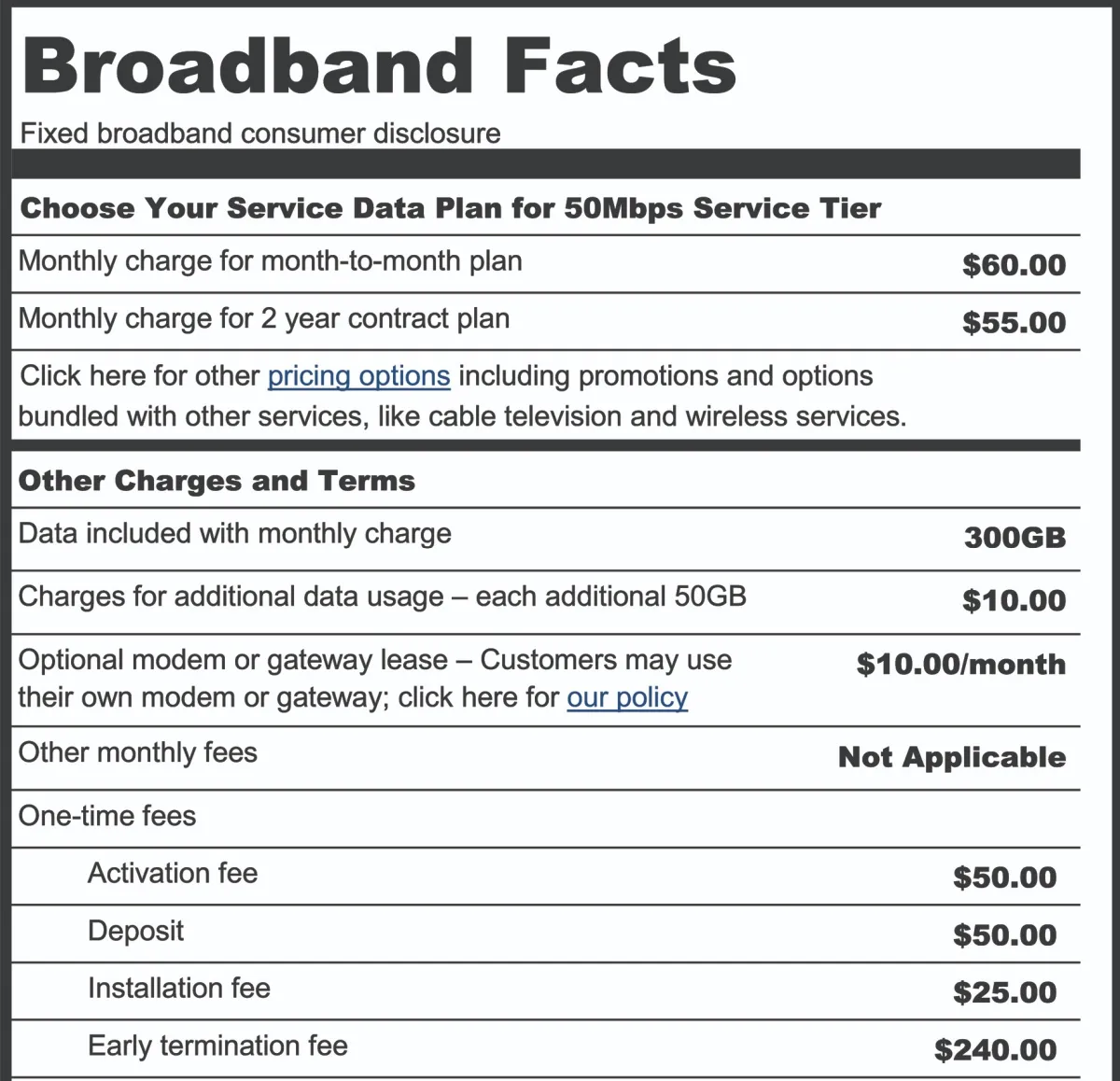FCC propõe "rótulos nutricionais" para a escolha de um plano de banda larga