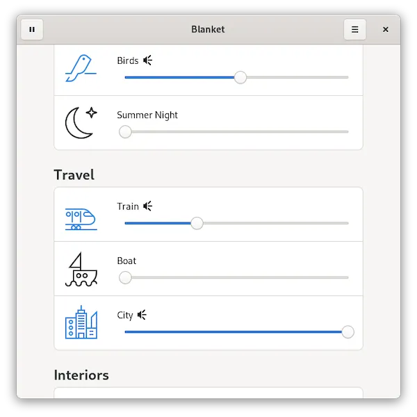 Melhore o foco com Blanket, um aplicativo de sons ambientais para Linux