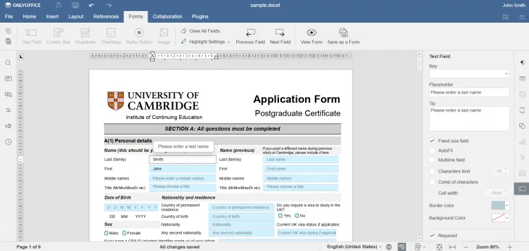 OnlyOffice 7 lançado com preenchimento de formulários, e muito mais