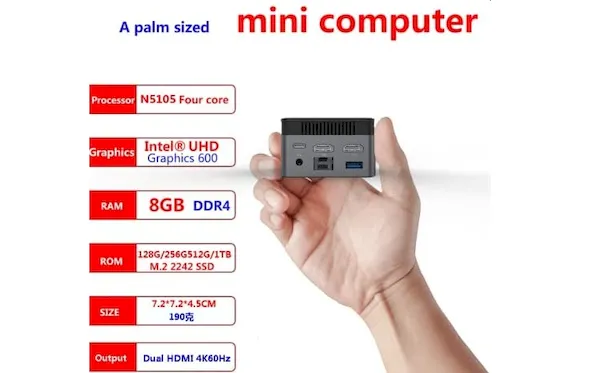 Zx01, um mini PC com chip Intel Celeron N5105 e duas portas HDMI