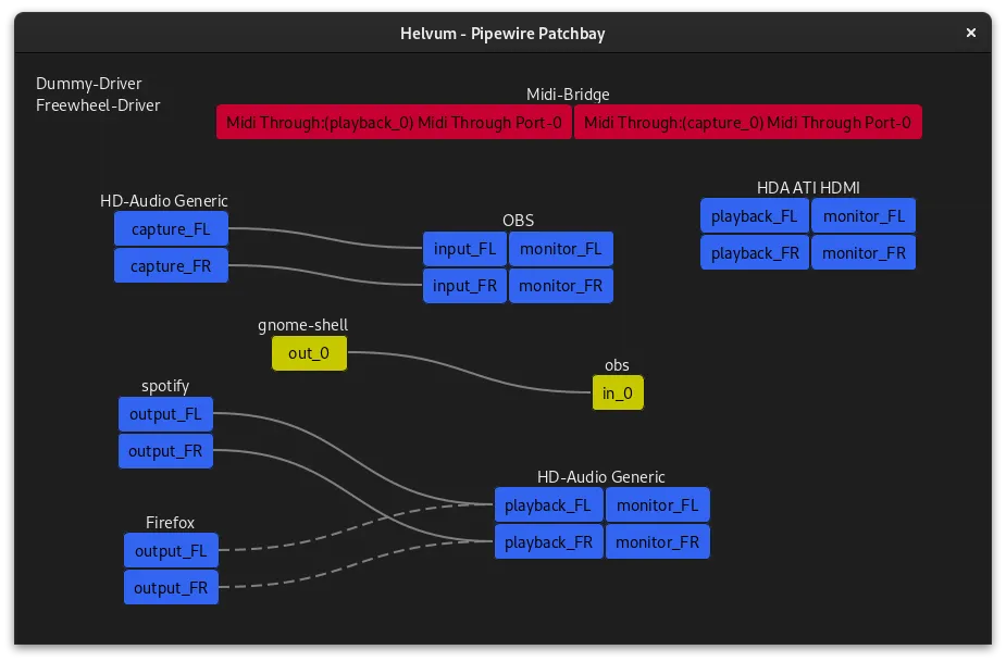 Como instalar o patchbay para PipeWire Helvum no Linux via Flatpak