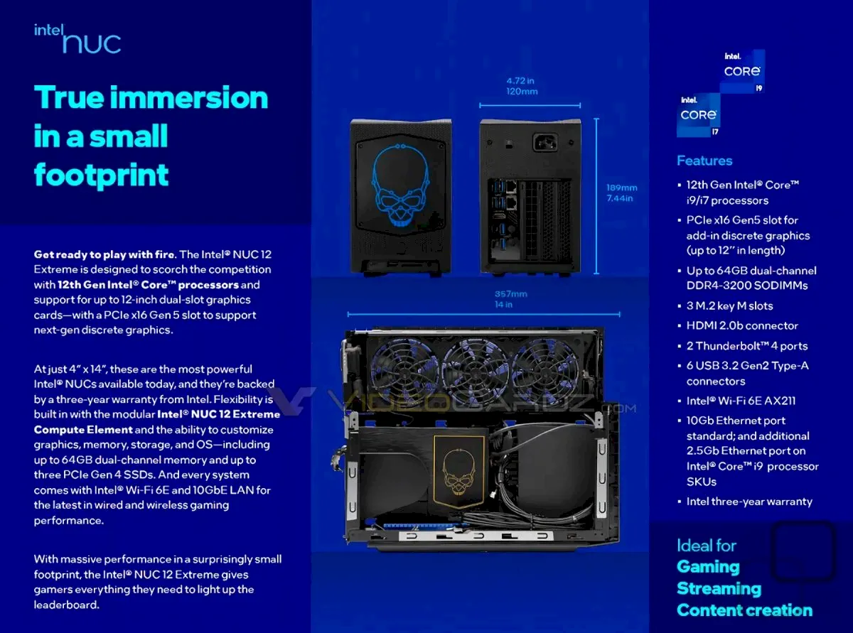 Confira as especificações do Intel NUC 12 Extreme Dragon Canyon