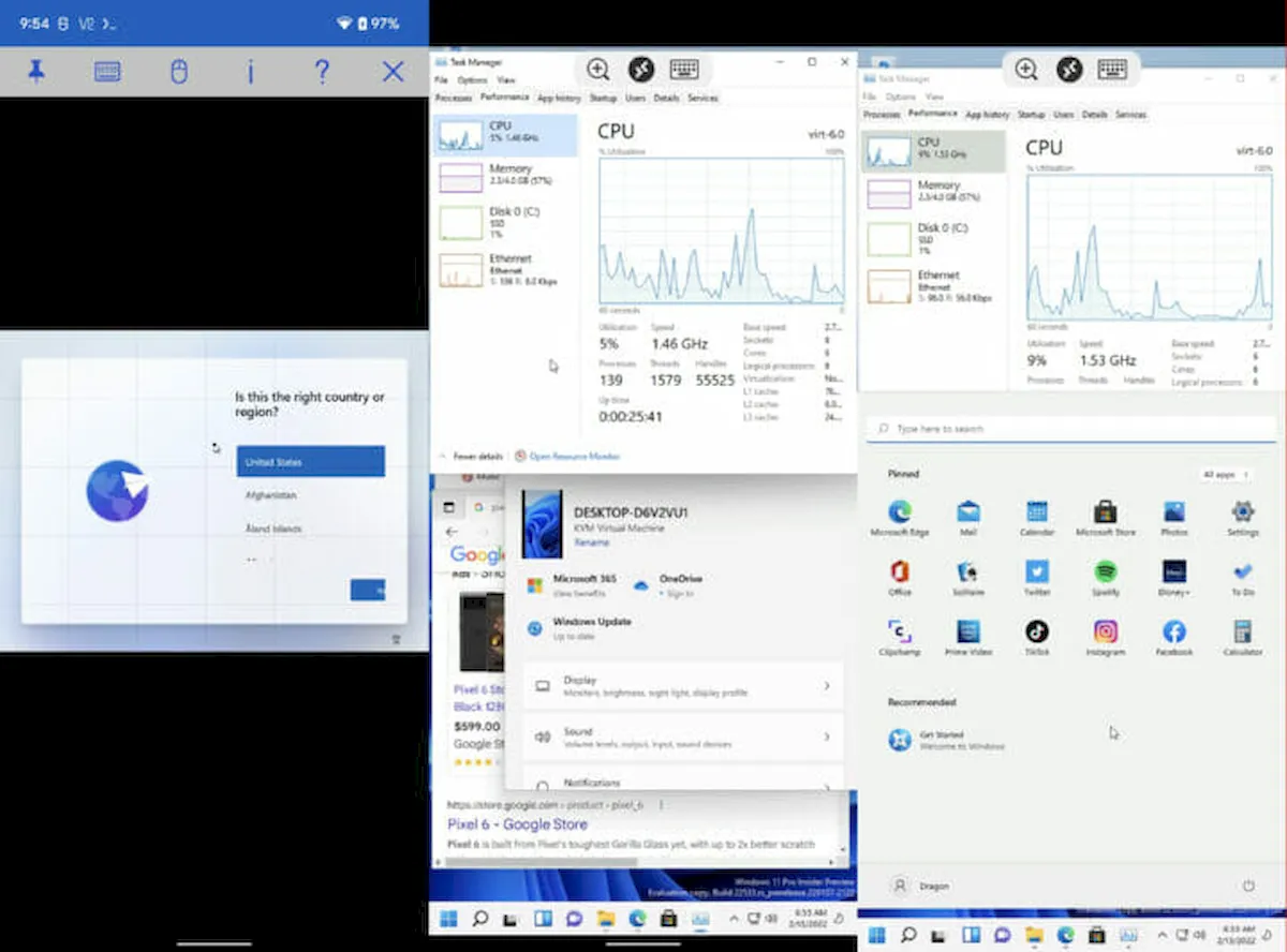 Virtualização do Android 13 permite rodar o Windows 11 e Linux no Pixel 6