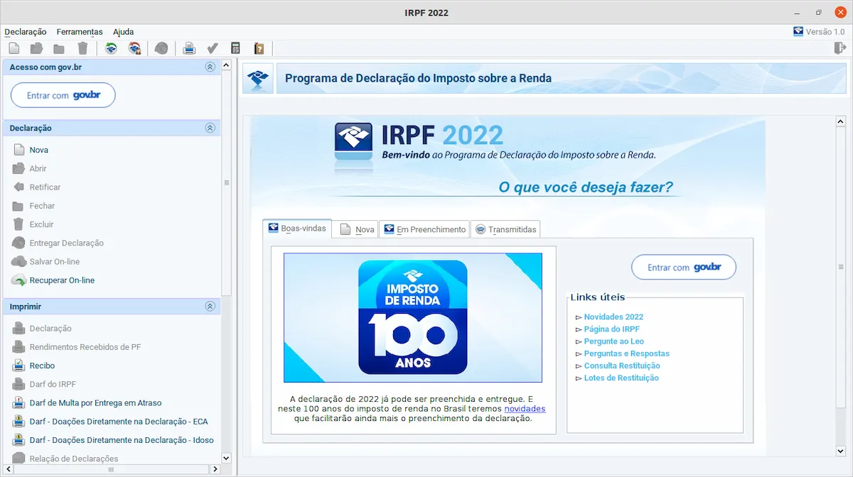 Como instalar o IRPF 2022 no Linux via Flatpak