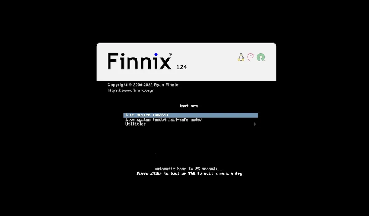 Finnix 124 lançado em comemoração dos 22 anos da distribuição
