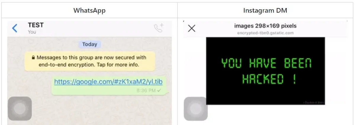 Phishing do WhatsApp, iMessage, Signal usa renderização de URL