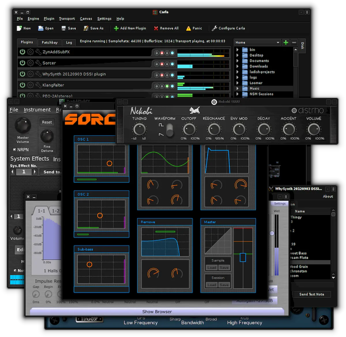 Como instalar o host de plug-in de áudio Carla no Linux via Flatpak