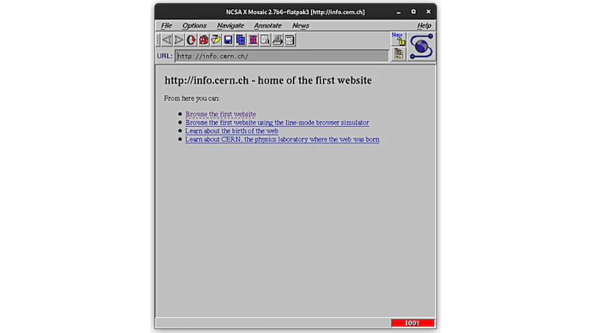 Como instalar o nostálgico navegador NCSA Mosaic no Linux via Flatpak