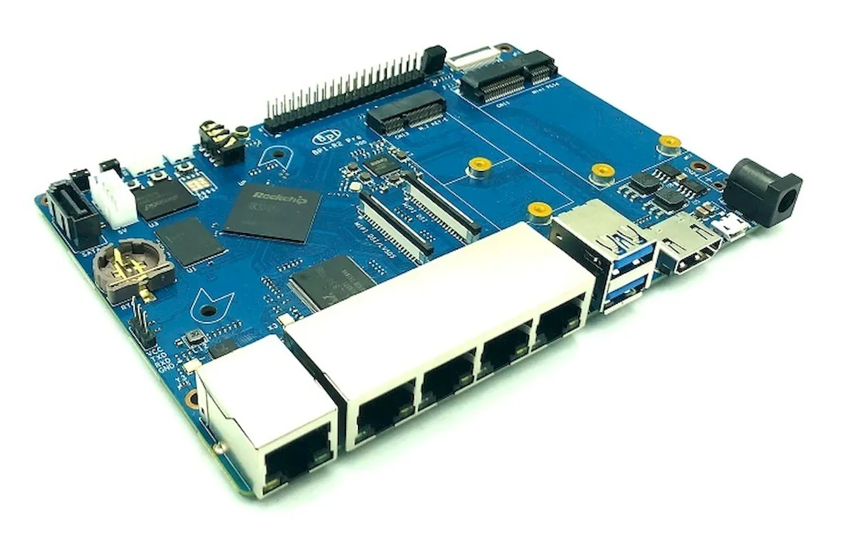 Banana Pi BPI-R2 Pro, um PC de placa única com chip Rockchip RK3568