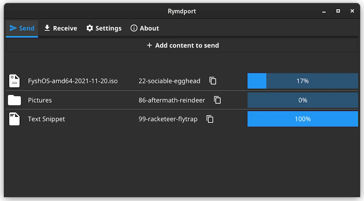 Como instalar o compartilhador de arquivos Rymdport no Linux via Flatpak