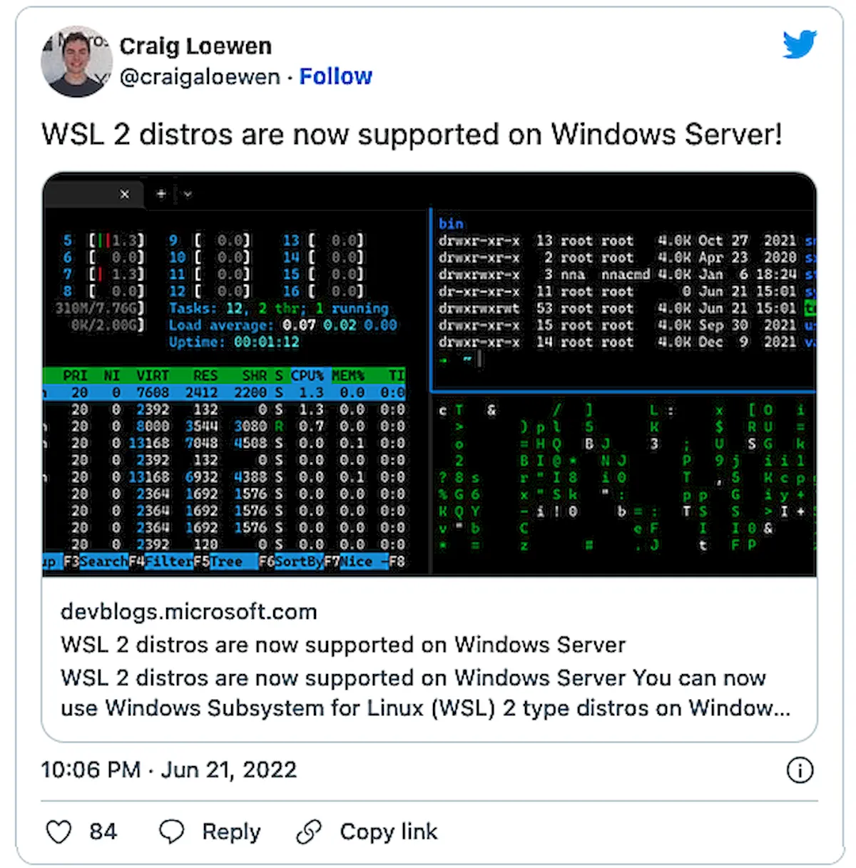 Atualização de junho do Windows Server 2022 adiciona suporte ao WSL2