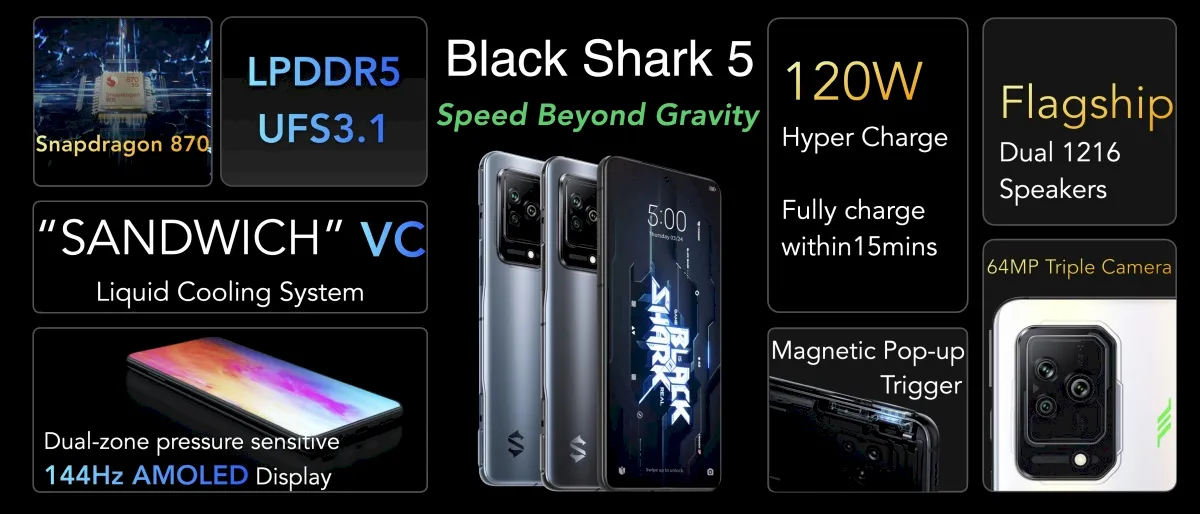 Black Shark 5 e Black Shark 5 Pro lançados globalmente