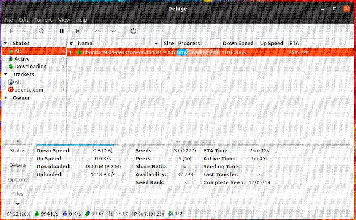 Deluge 2.1 lançado com a capacidade de usar IPv6 nas listas de hosts