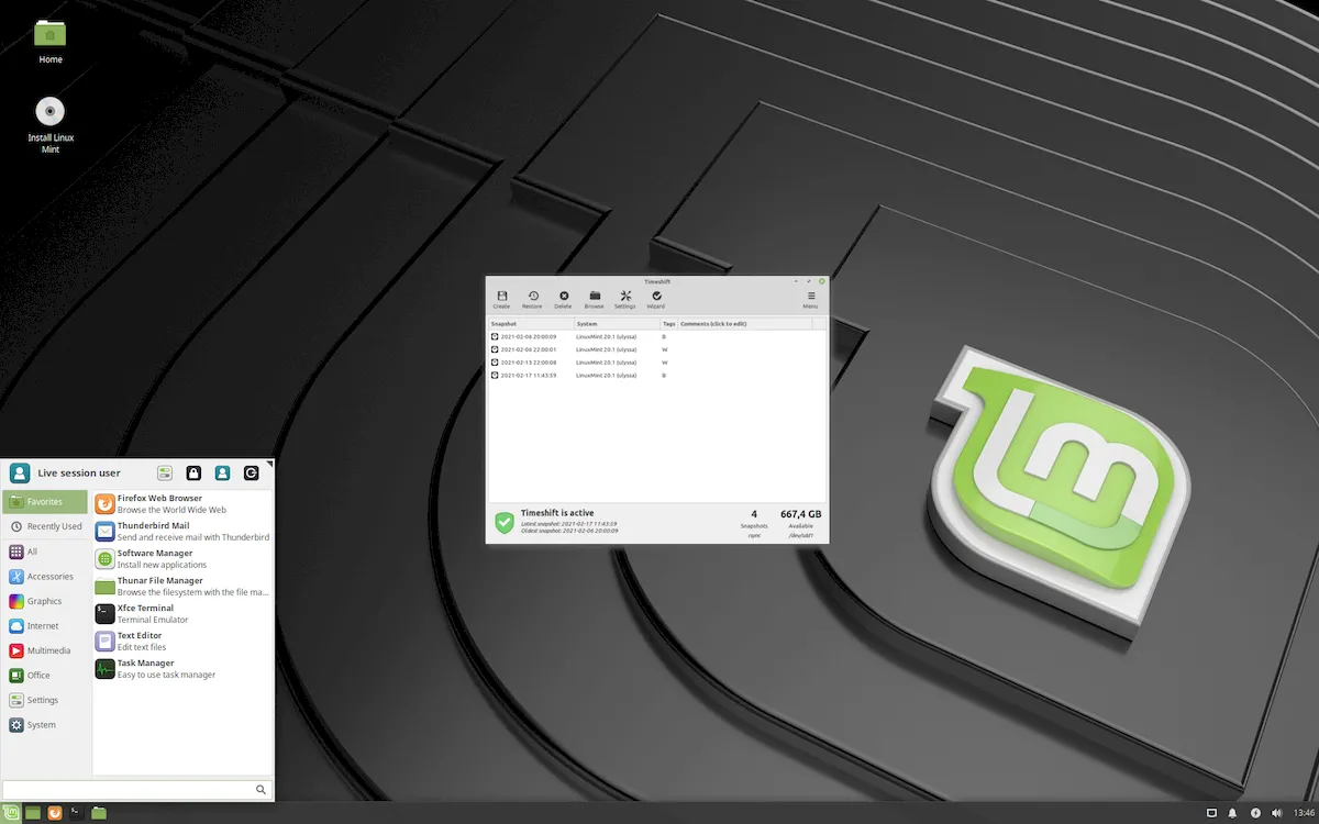 Linux Mint 21 usará o Blueman e o Timeshift virá como XApp