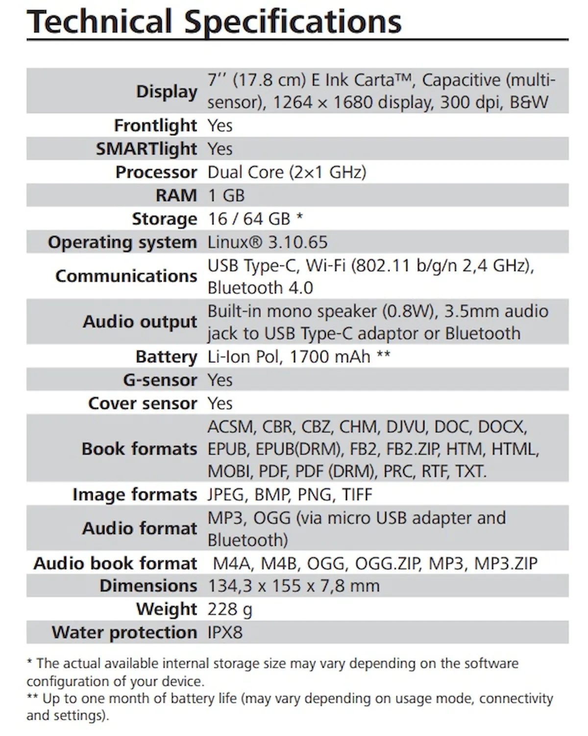 PocketBook Era, um leitor de eBooks com uma tela E Ink de 7 polegadas