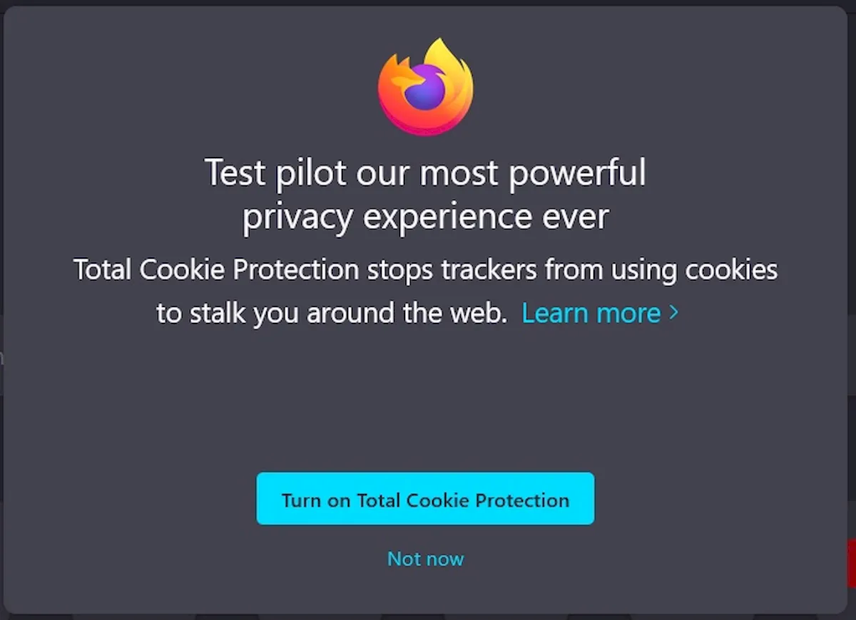 Firefox agora oferece proteção total de cookies por padrão