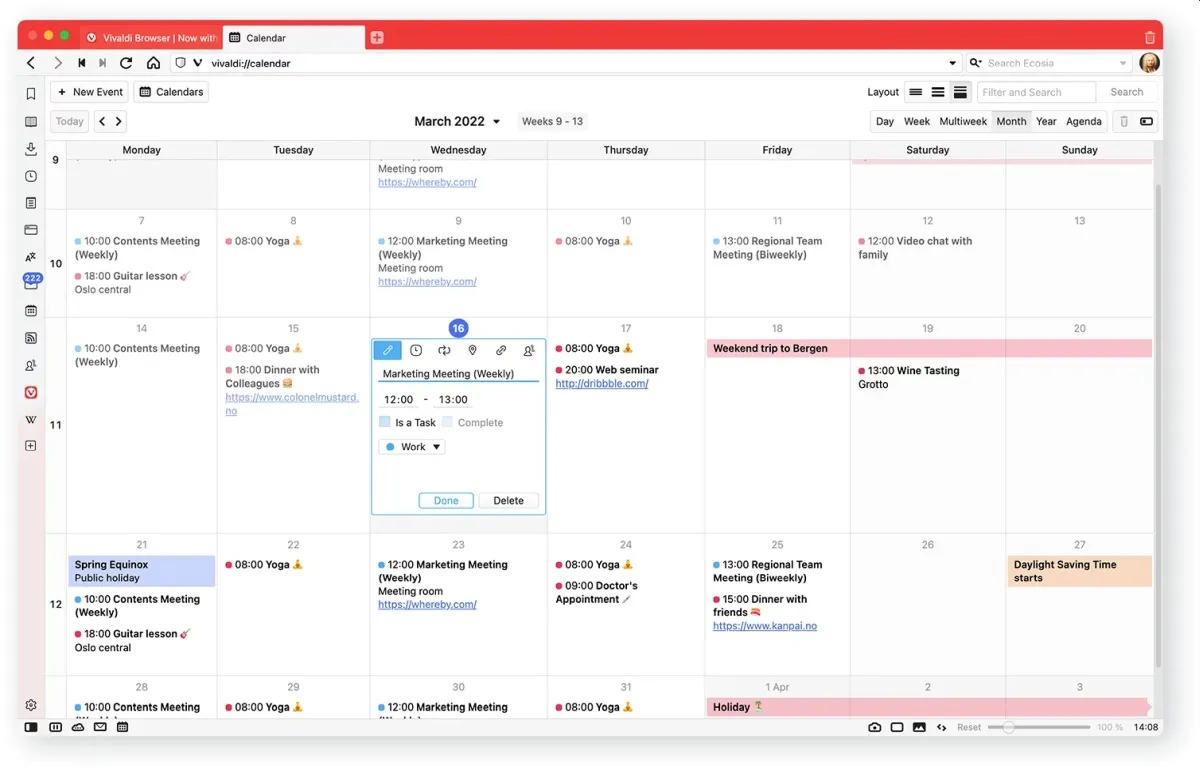 Vivaldi agora tem um cliente de e-mail, calendário e leitor de RSS integrados