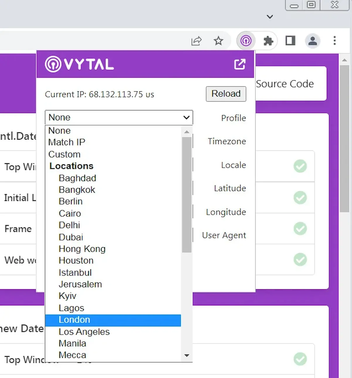 Vytal, uma extensão do Chrome que oculta informações de localização