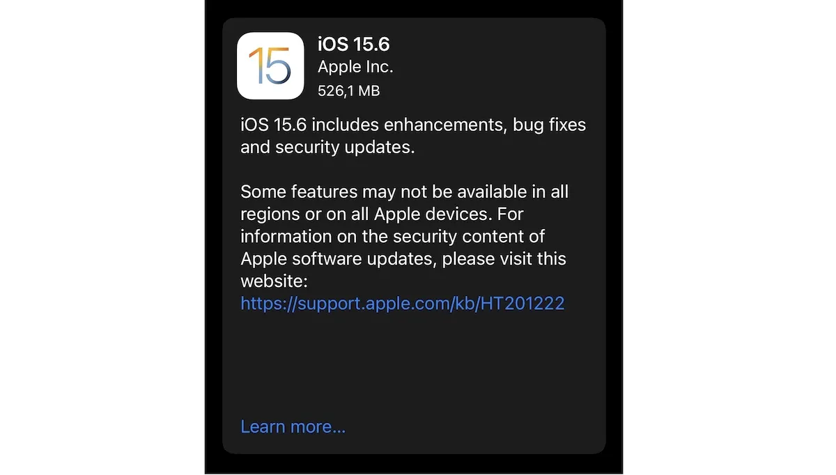 Apple lançou o iOS 15.6 e iPadOS 15.6