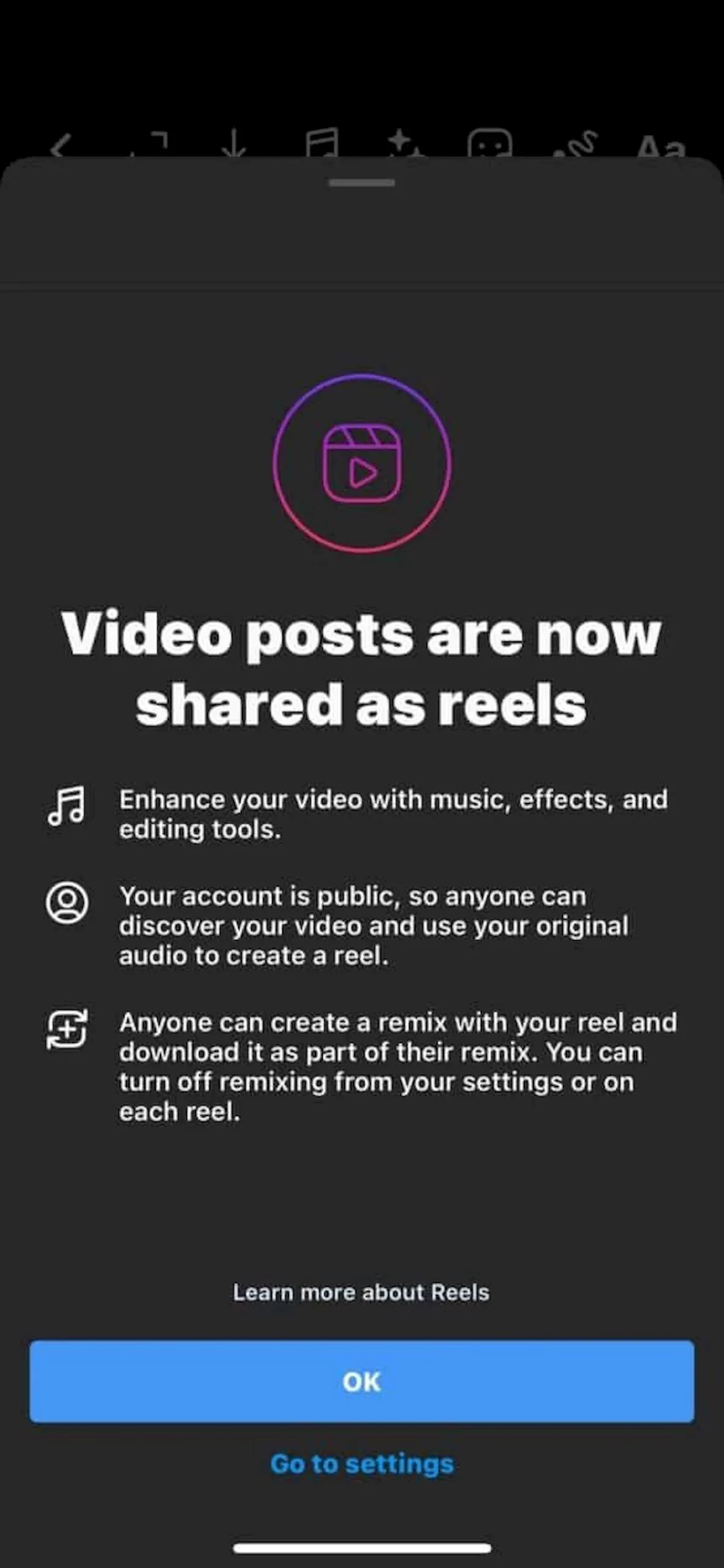 Instagram está testando a conversão de todos os vídeos em Reels