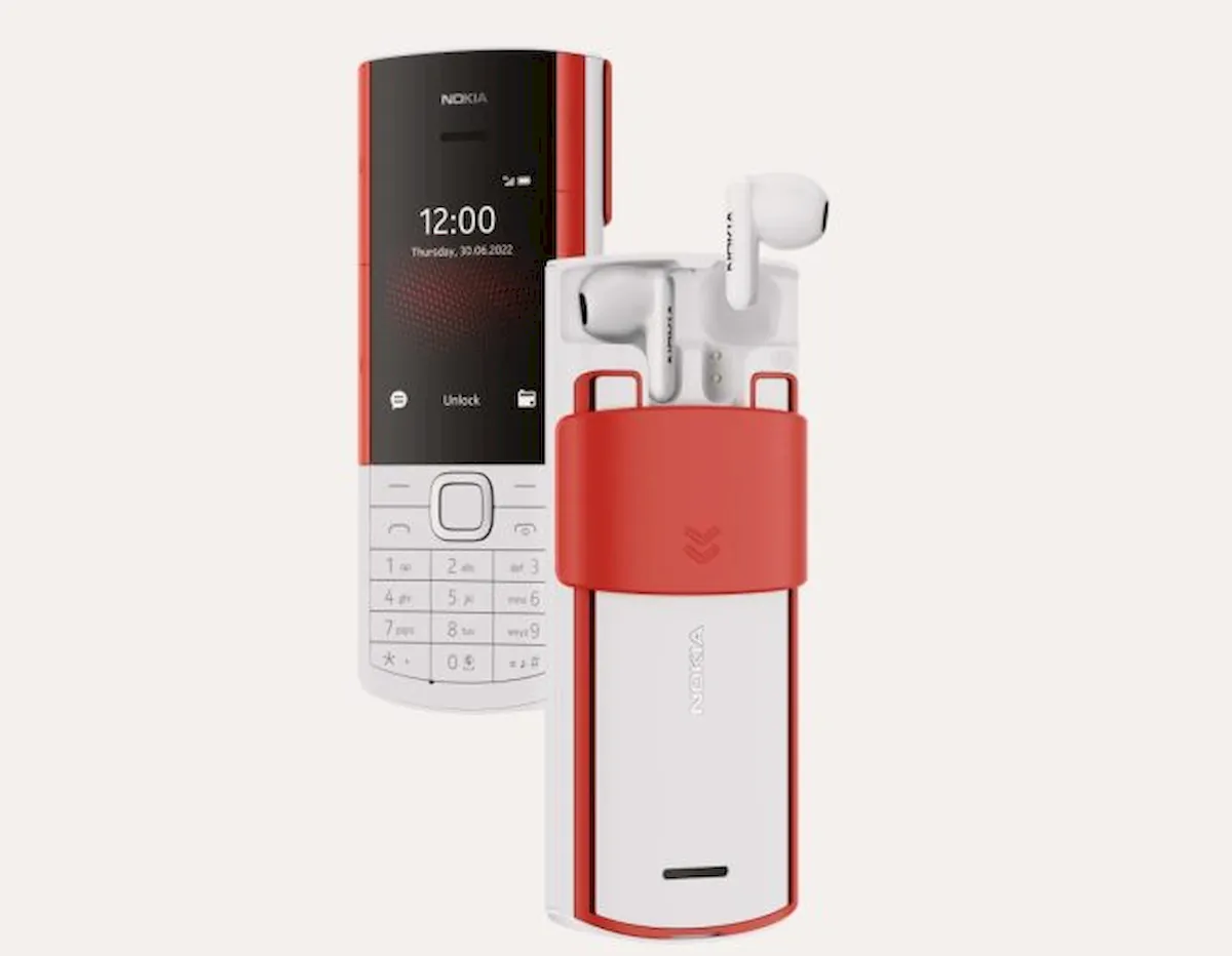 Nokia 5710 XpressAudio, um celular e estojo de carregamento para fones de ouvido sem fio