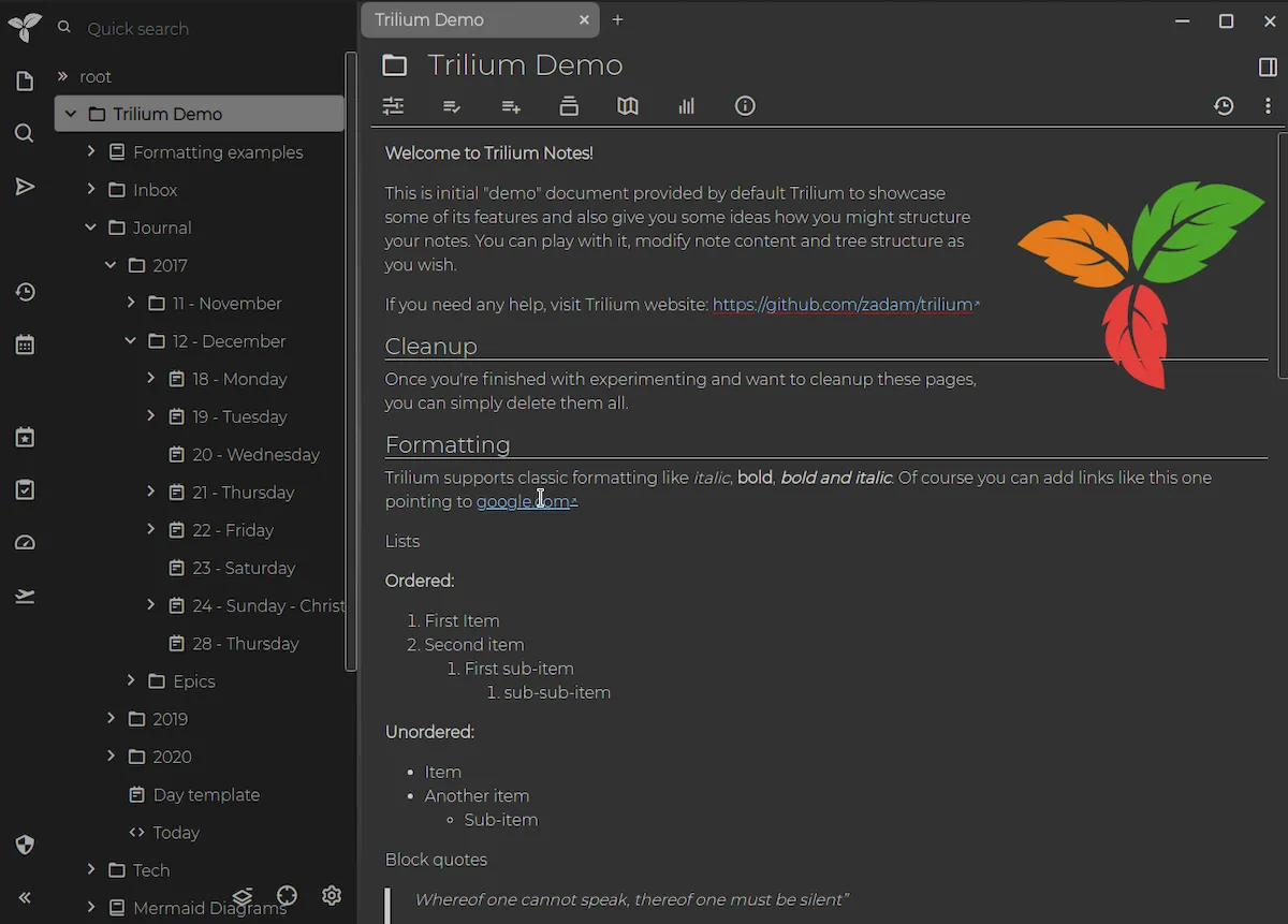 Como instalar o Trilium Notes no Linux via Flatpak