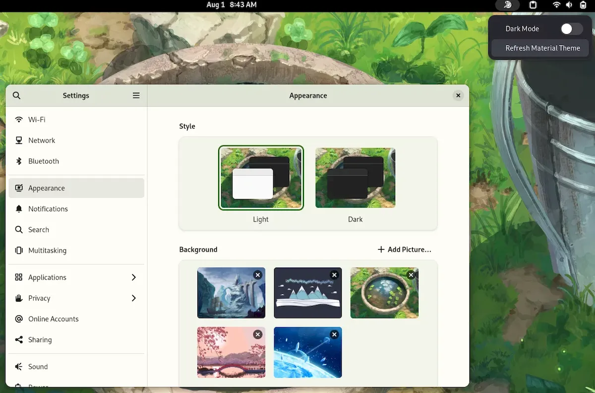 Extensão GNOME leva o estilo Material You para desktops Linux