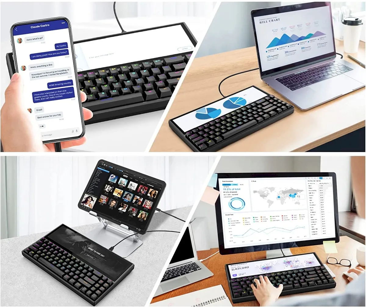 Ficihip, um teclado mecânico que possui uma tela touchscreen