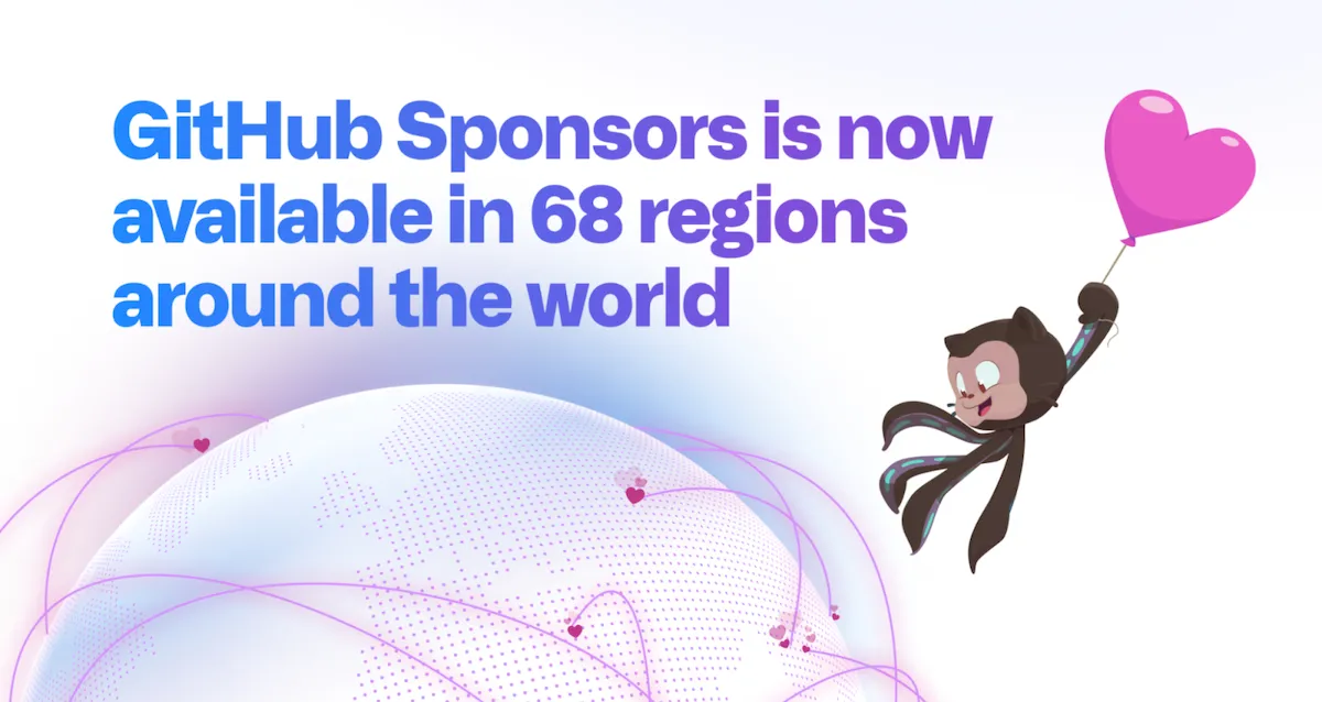 GitHub Sponsors está disponível em mais 30 novos países